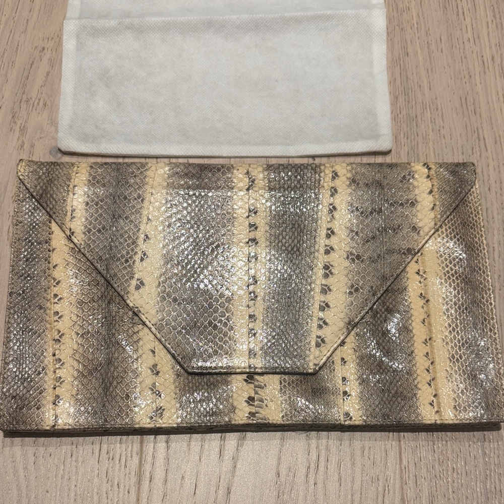 Beirn Krista Envelope Clutch – Natural Snake w/ Dust Bag